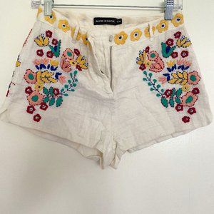 Embroidered Floral Shorts